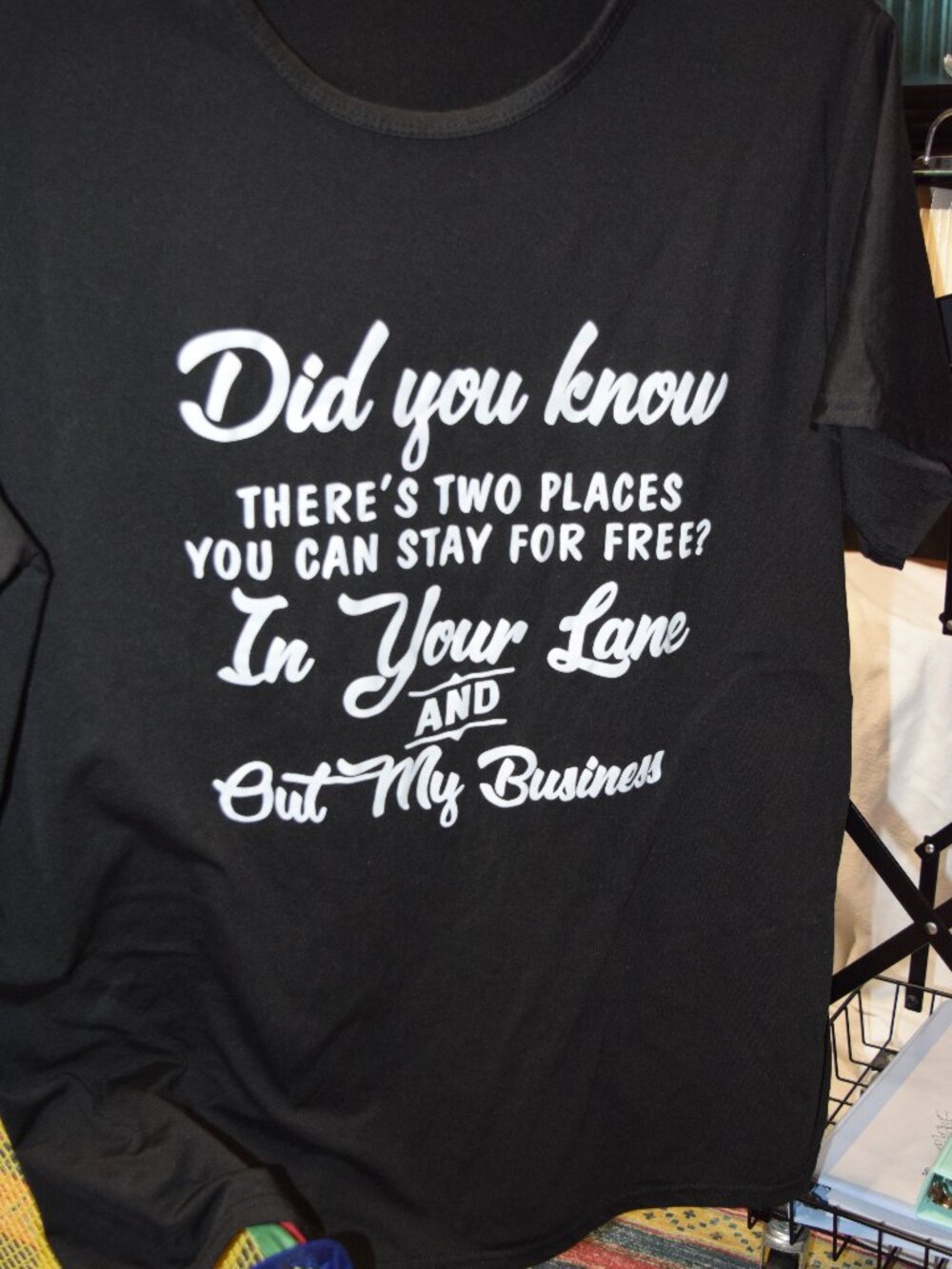 Black Tee "In Your Lane/Out of My Business", Size 3XL